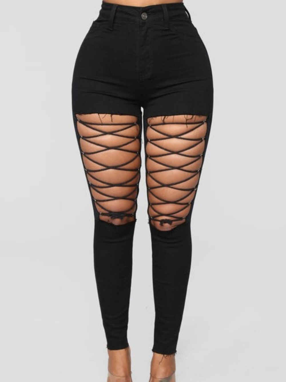 Fashion Nova Black Lace-Up Detail Pants – Size 11